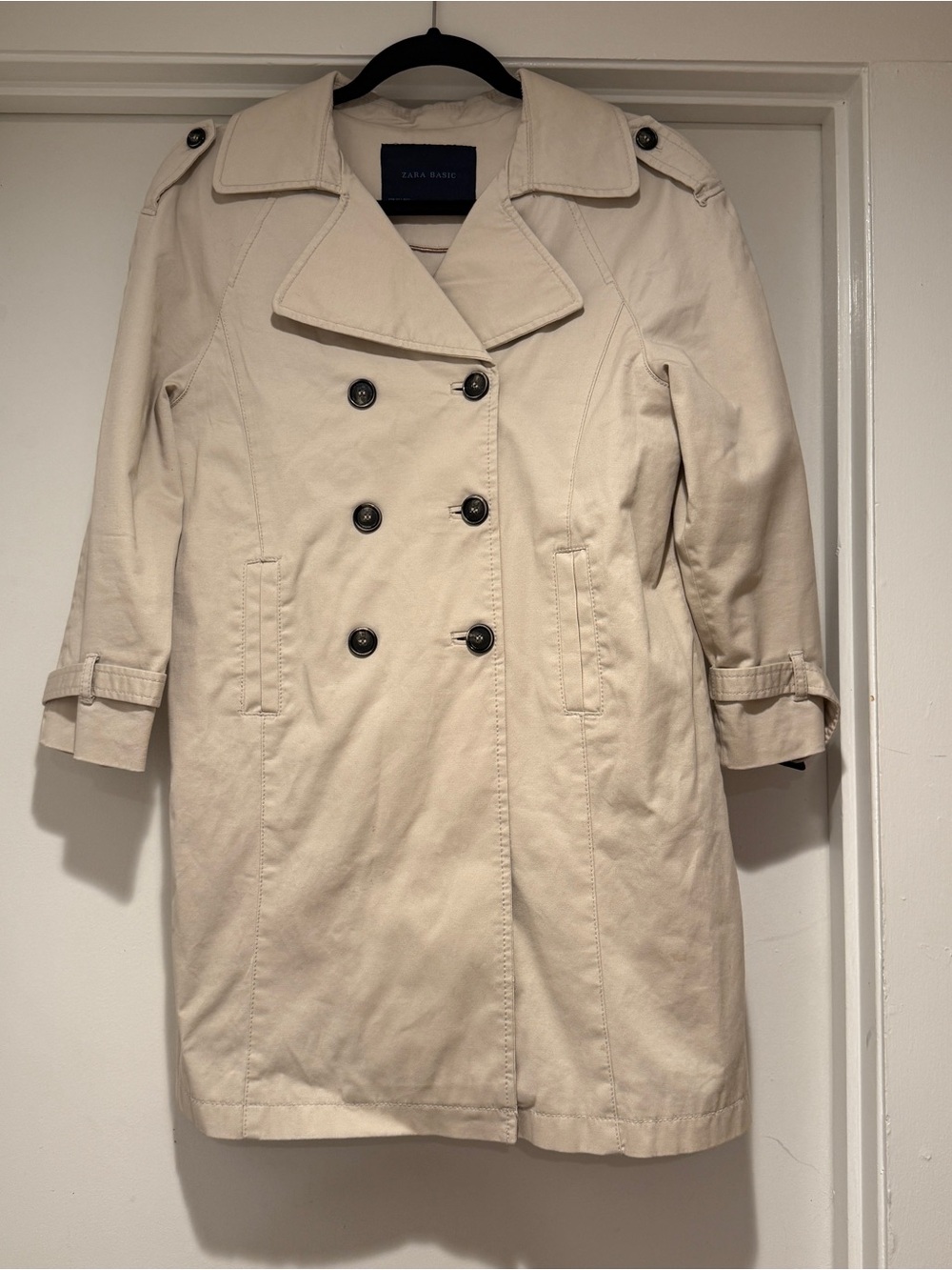 Zara Basic Beige Trench Coat – Size L